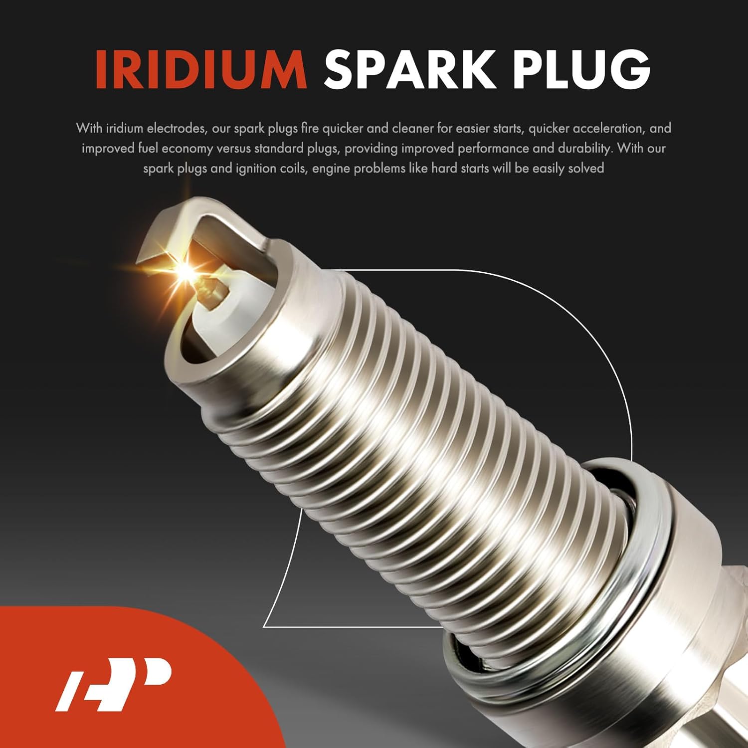 A-Premium (Red) Set of 8 Ignition Coil Pack and Iridium Spark Plugs Compatible with Mini Cooper 2007-2016 1.6L