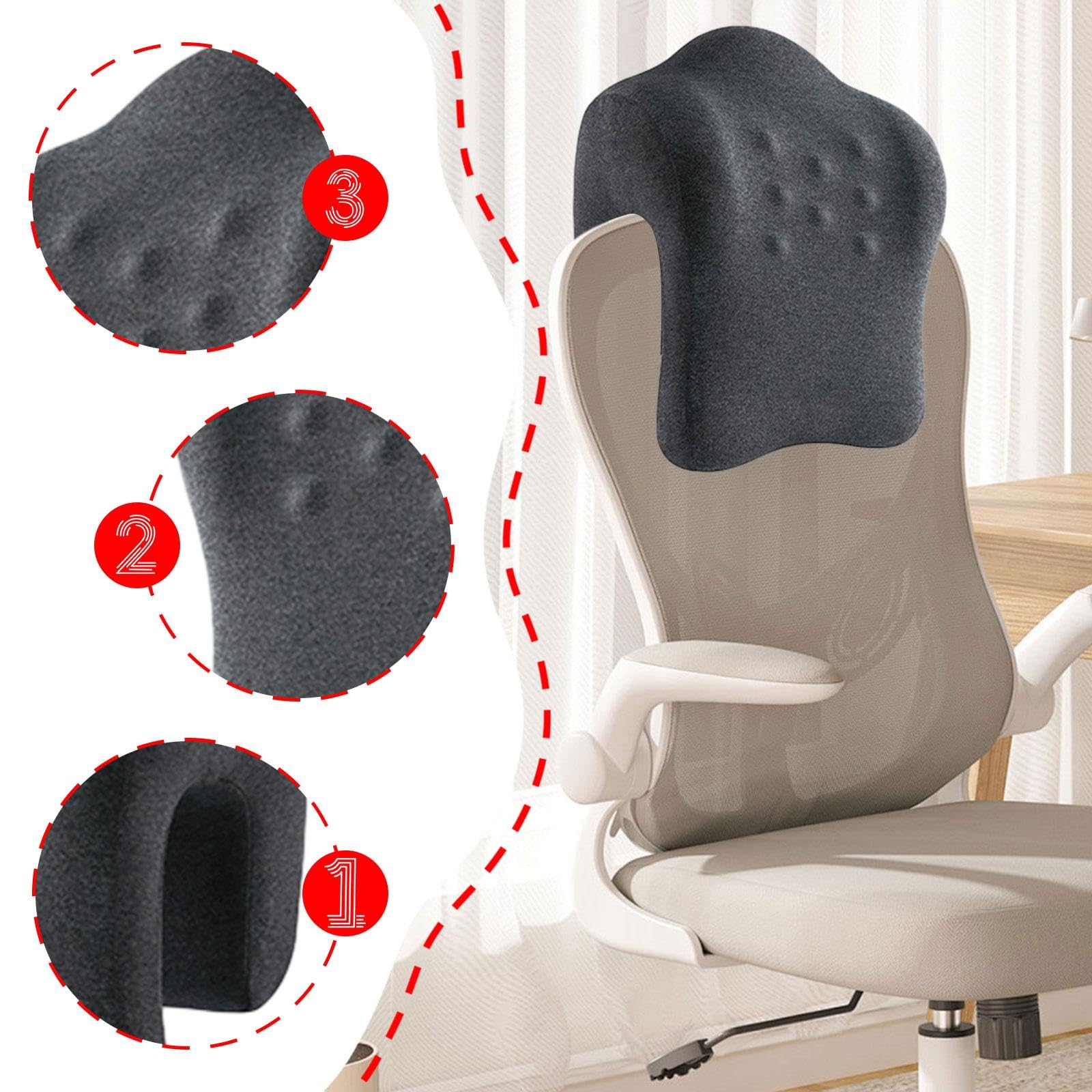 Kopfstütze für Bürostuhl, Nickerchenkissen, Mehrzweck, für Männer und Frauen, atmungsaktives Nackenkissen, Memory Foam, als Geschenk, Tiefgrau