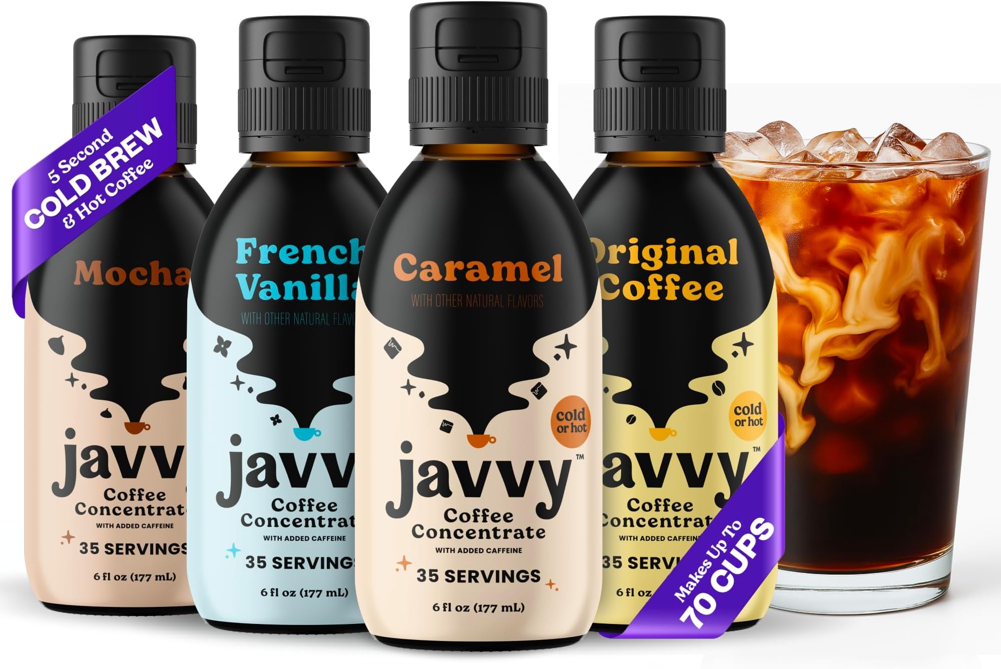 Coffee Concentrate Bundles - Cold Brew Coffee, Perfect for Hot or Iced Instant Coffees, Hot Drinks, Cold Brew Concentrate, 35 Servings - Variety - Standard Flavors