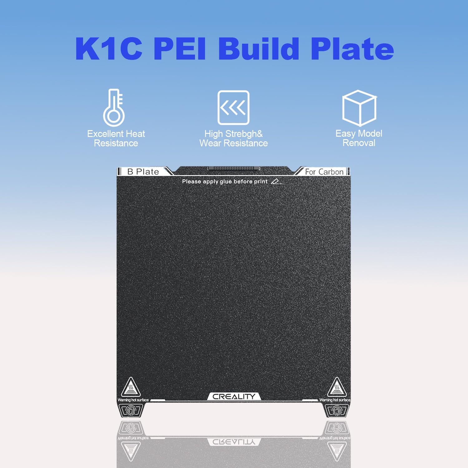 Creality K1C Piastra costruzione satinata Foglio PEI con ugello pulizia 235x235 mm Piattaforma stampa flessibile per K1C / Ender 3S1/3 S1 Pro/3 Neo/3 V2 Neo/5 S1/3V3 SE/K1/KE