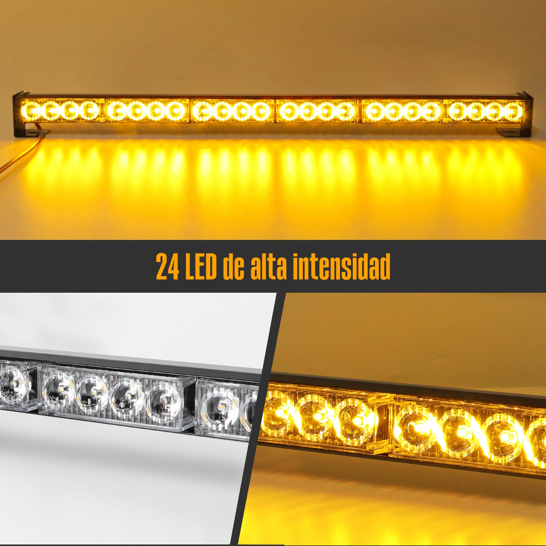 Luces estroboscópicas de emergencia, luces de advertencia direccionales, barra de flash, asesor de tráfico, seguridad LED para kit de cableado de ventana trasera