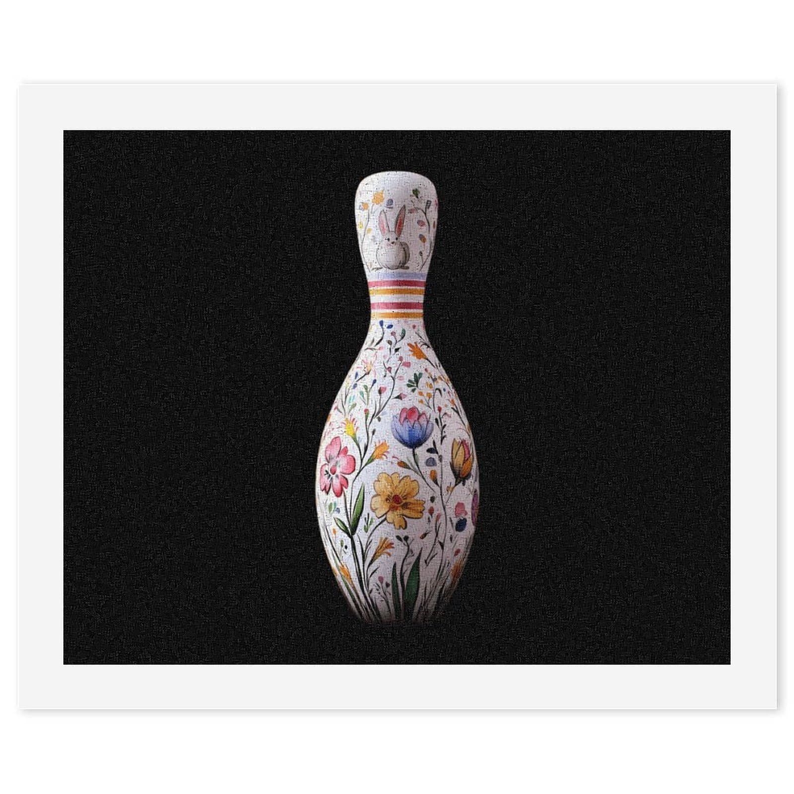 Buntes Bowlingnadel-Set mit Hasen-Motiv, bedruckt, Malen nach Zahlen, für Erwachsene, Anfänger, bunt, DIY, einfaches Malen für Zuhause, Wanddekoration