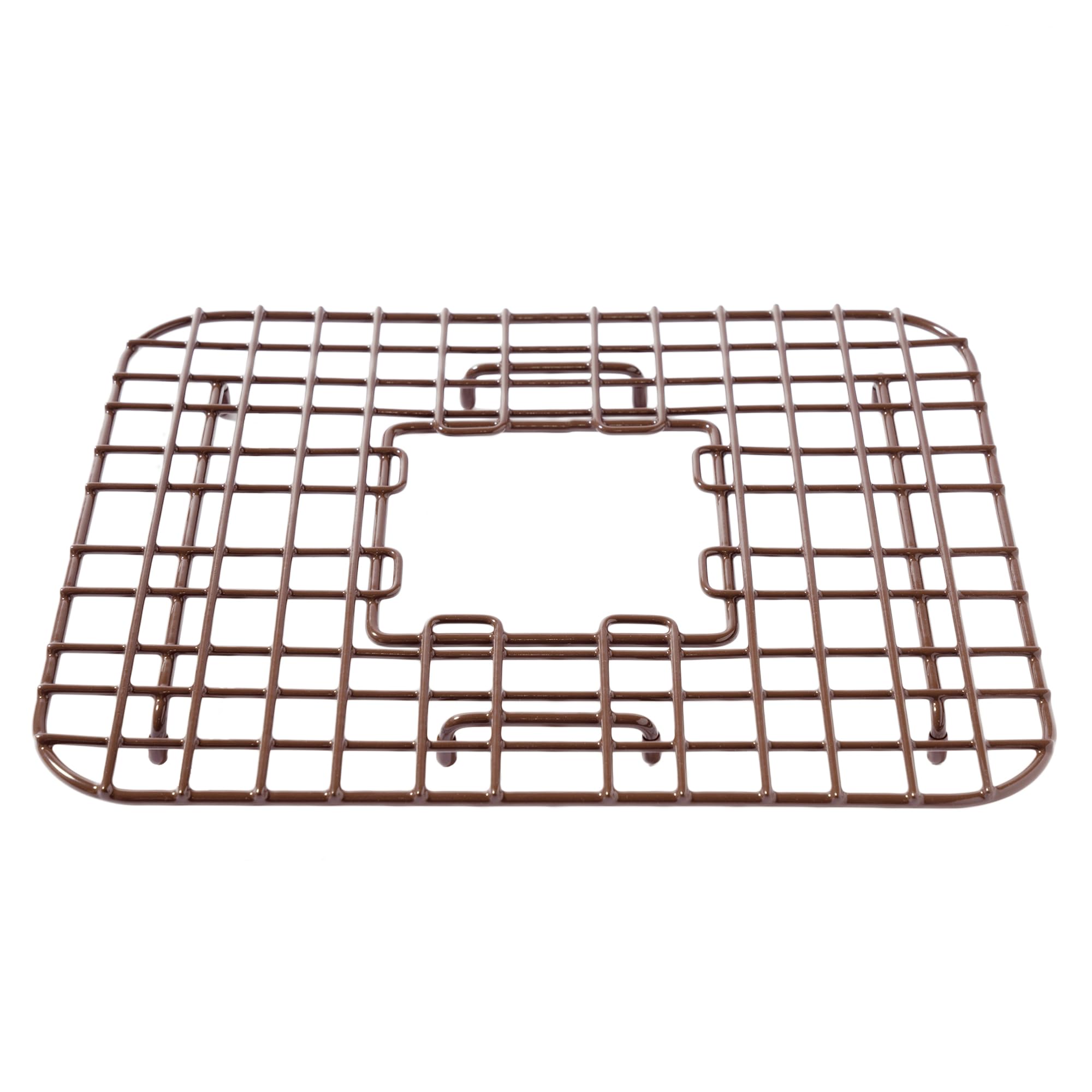 Sinkology SG002-14 Gehry Copper Bottom Grid Heavy Duty Vinyl Coated Kitchen Sink, Antique Brown