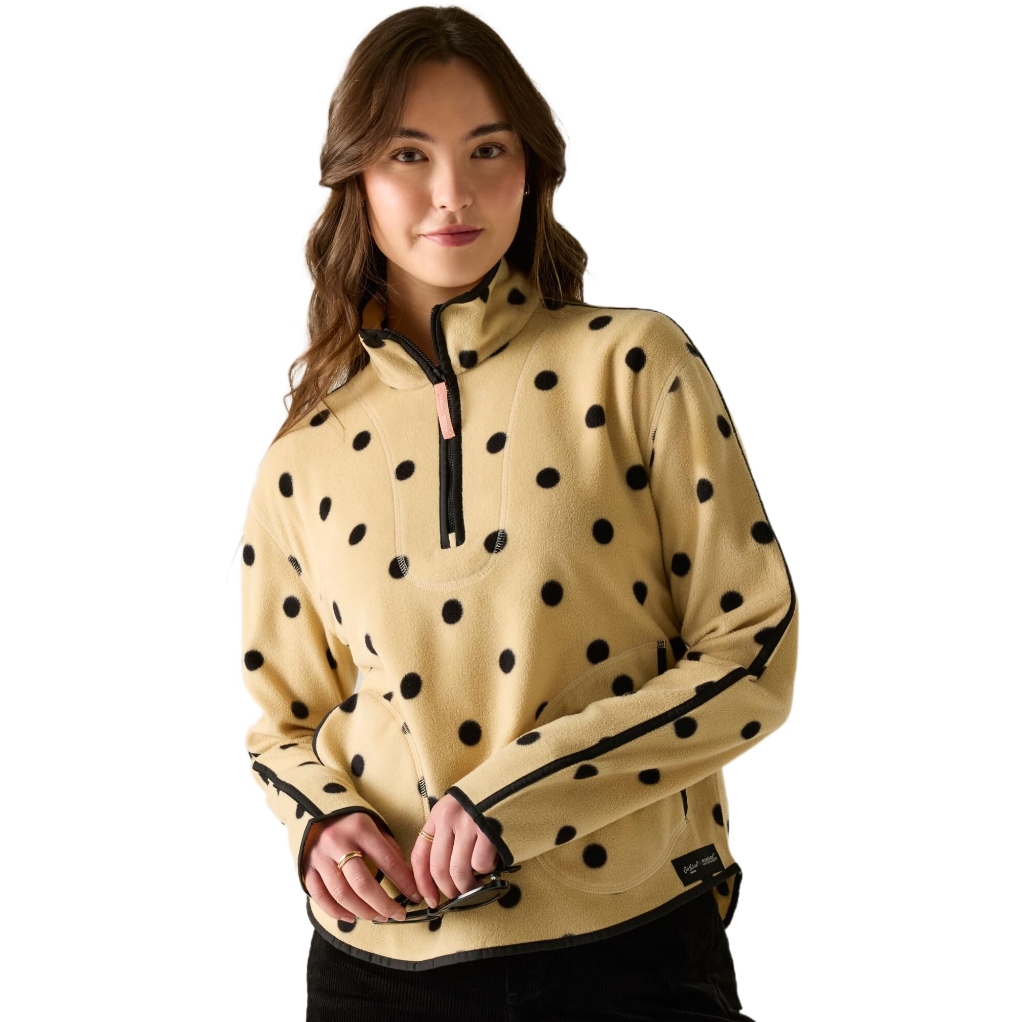 Regatta Girls Cream Spot Print Womens Cath Kidston Printed Half Zip Fleece in Size 10, Sports Direct