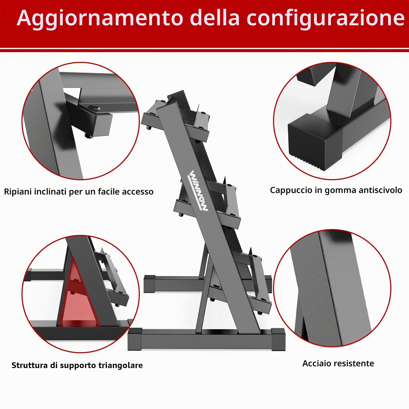 WINNOW 3 Livelli Porta Pesi e Manubri per Palestra di Casa