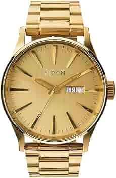 ☆美品☆NIXON sentry　アナログ腕時計 ゴールド/グリーンサンレイ Sentry Stainless Steel Watch | Gold / Green Sunray | Men's