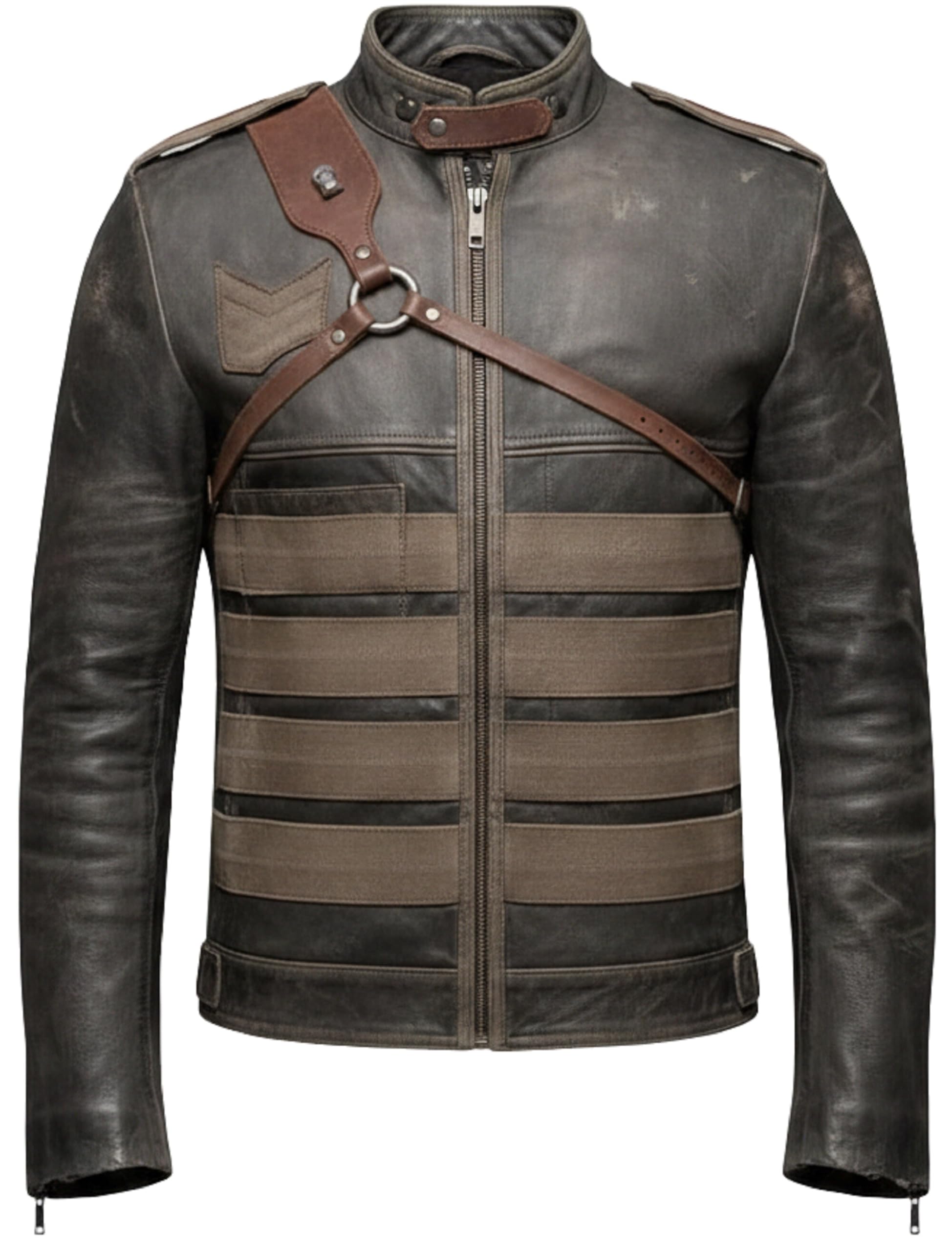 Chaqueta de cuero marrón malvado para hombre, inspirada en la película, chaqueta de cuero para motociclista, casual, vintage, ropa de abrigo