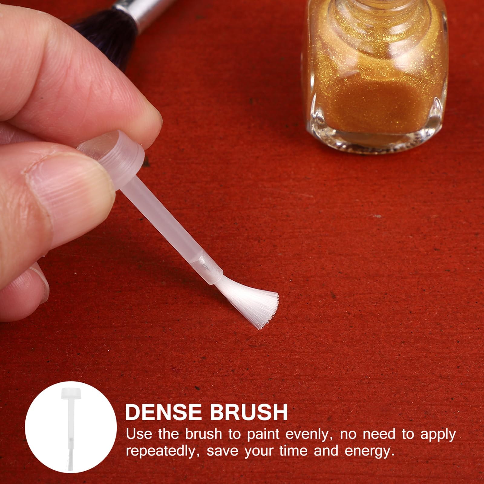 minkissy 100pcs Replacement Nail Gel Brush Nail Polish Brush Soft Brush Head Gel Liquid Dipping Brush for DIY Nail Art Home Salon (White) - Image 4