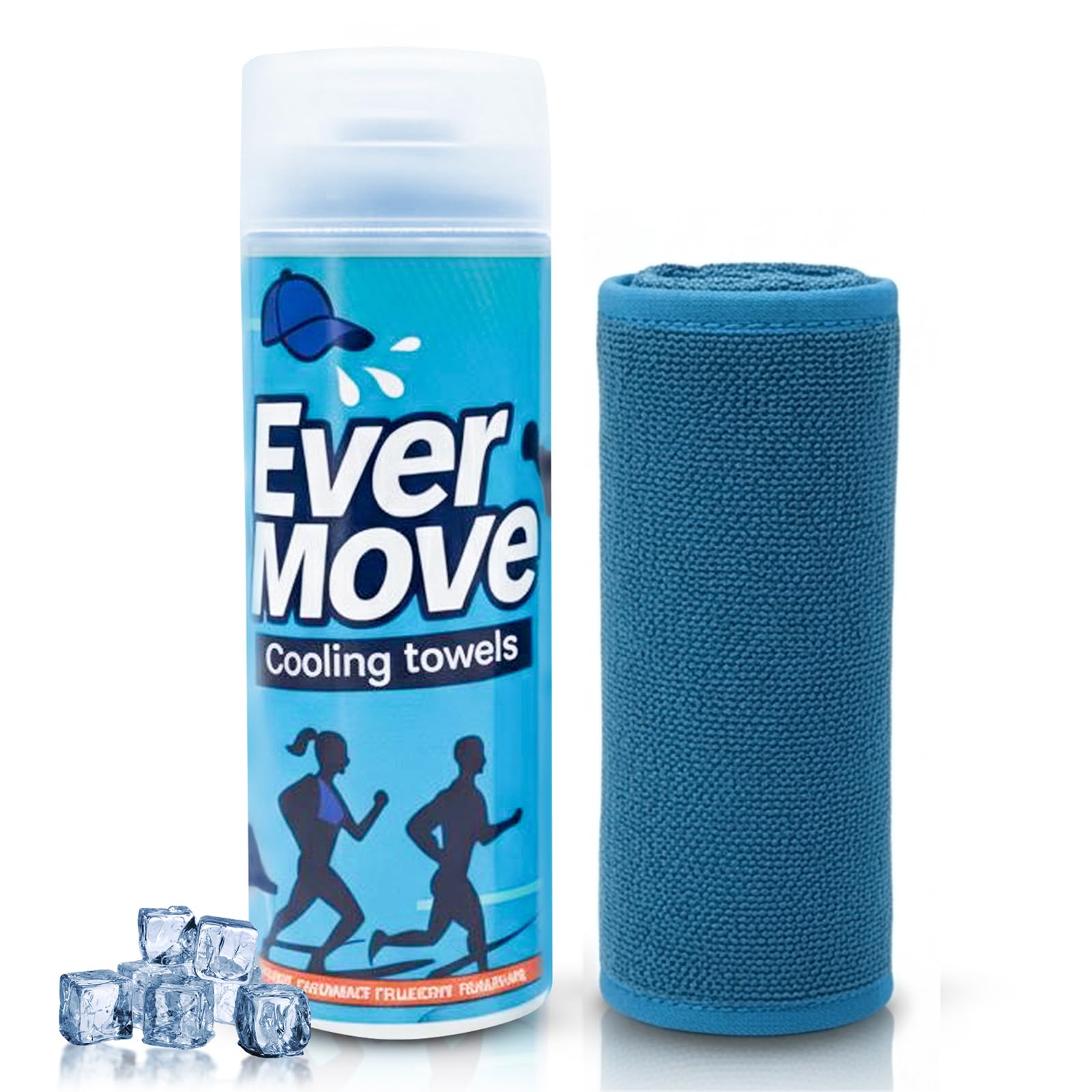 Ever Move Instant Cooling Towel - 100 x 30 cm Lightweight Cooling Towels for Neck, 100% Polyester Reusable Cold Effect Towel for Hot Weather, Workout, Travel & Outdoor Training - (Blue)