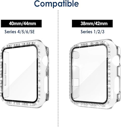 Miniatura 4 de Simpeak Paquete de 5 fundas rígidas de 1.575 pulgadas (1.575 pulgadas), protector de pantalla de cristal integrado compatible con Apple Watch Series