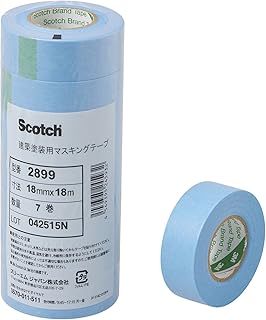 3M スコッチ 塗装 マスキングテープ 2899 7巻 2899 18X18 水色 18mm×18m