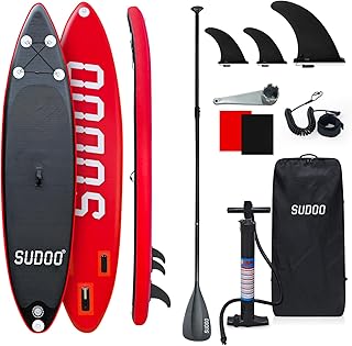 Stand Up Paddling Board Aufblasbares SUP Board für 2+1 Personen/Familien, Surfboard für Erwachsene, Tragkraft bis 150KG, Stand-Up Paddle, Komplettes Zubehör mit Paddel, Flossen, Rucksack