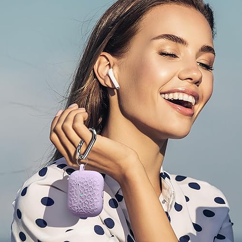 Vista 261 de Funda para Airpods de 2ª y 1ª, silicona suave, leopardo, compatible con Apple AirPods de 2ª/1ª generación de carga con llavero, a prueba de golpes