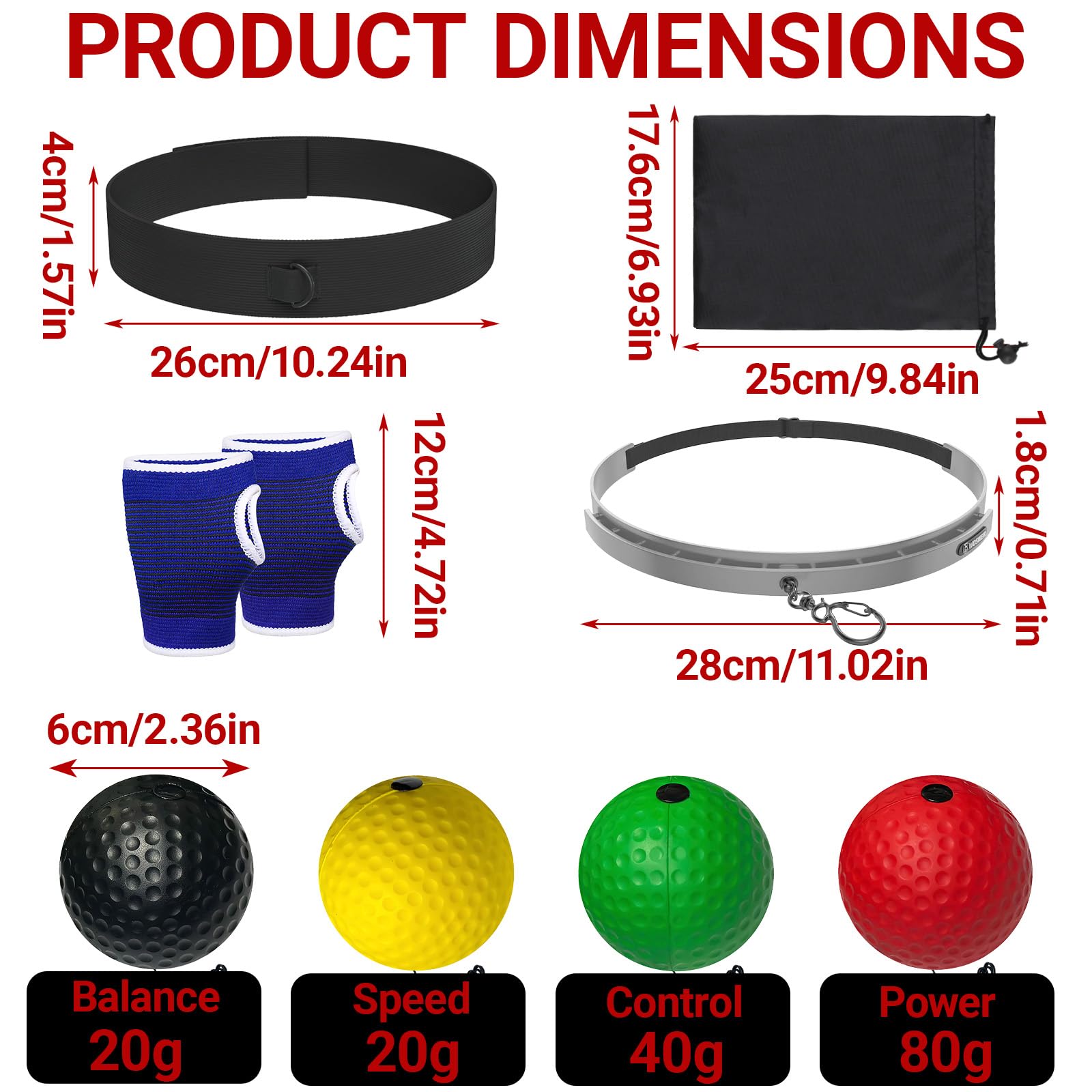 dellyy Palline da giocoliere, palla di reazione, Brain Box con 4 palline da boxe e 2 fasce regolabili, bende per bambini, idee regalo per ragazzi e coordinazione occhio-mano