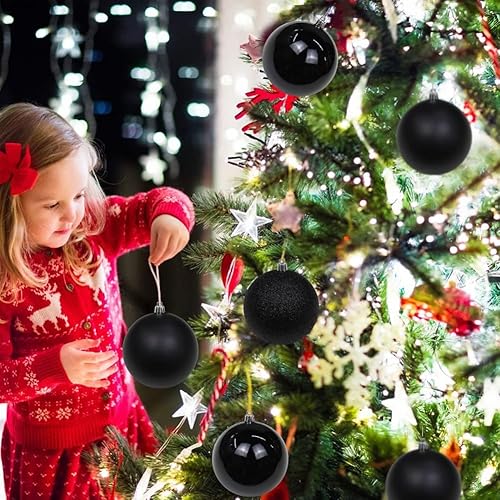 Miniatura 10 de Adornos de bola de Navidad de 1.57 pulgadas, juego de 40 unidades, irrompibles, color azul marino, para árbol de Navidad, Halloween, boda y