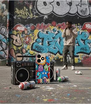 Redmi Note 10 Pro 5G ile Uyumlu Grafiti Dream Street Tasarımlı Şeffaf Silikon Kılıf