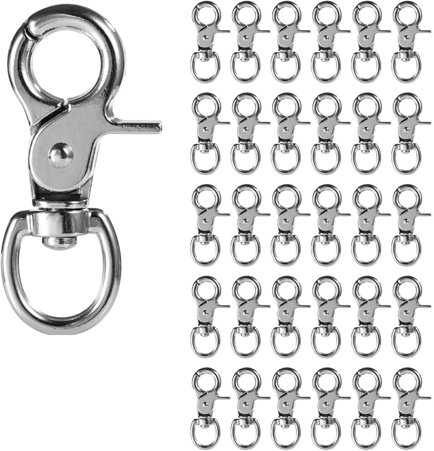 30 Pcs Heavy Duty Zinc Alloy Trigger Snap Hooks, Swivel Clips for Pet Cages, Leashes, and Crafts