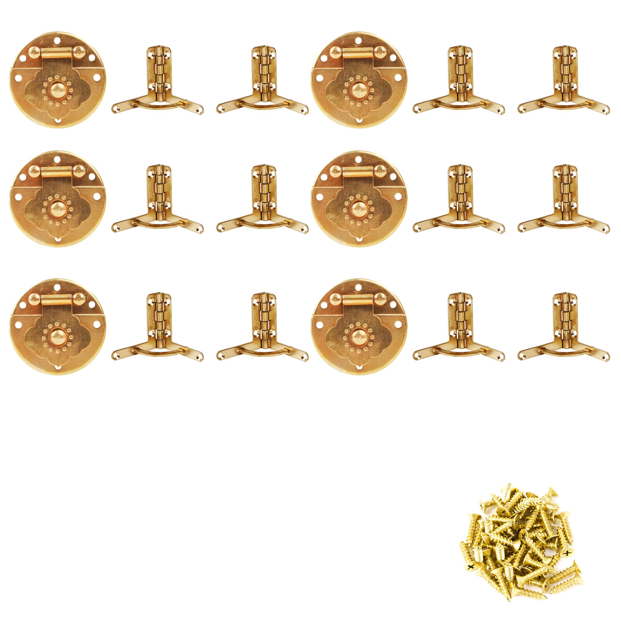 RDEXP 18PCS Hinge Foldable Quadrant Hinge Brass for Jewelry Wooden Box Gift Case