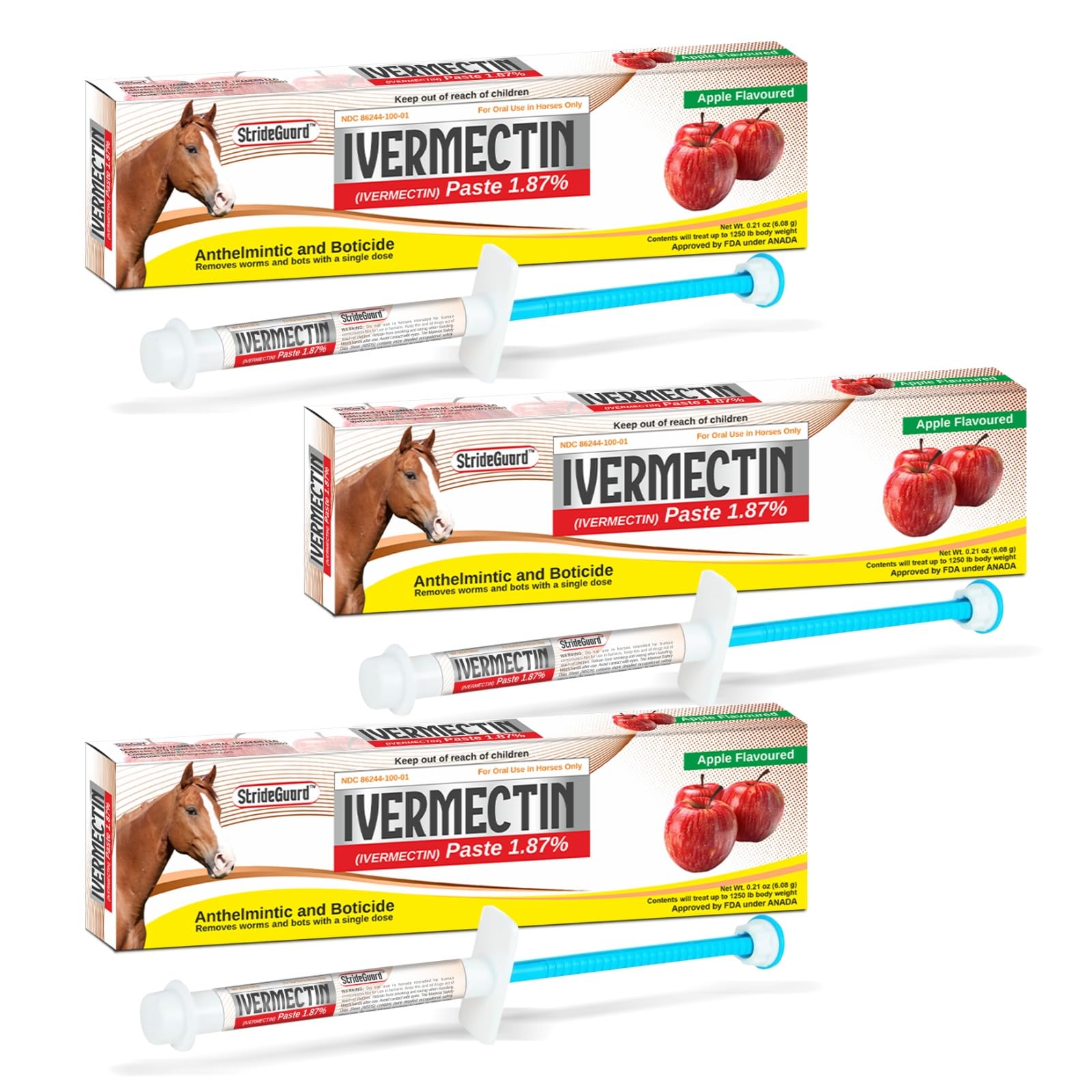 Horse Ivermectin Paste 1.87% – Apple Flavored Pack-3
