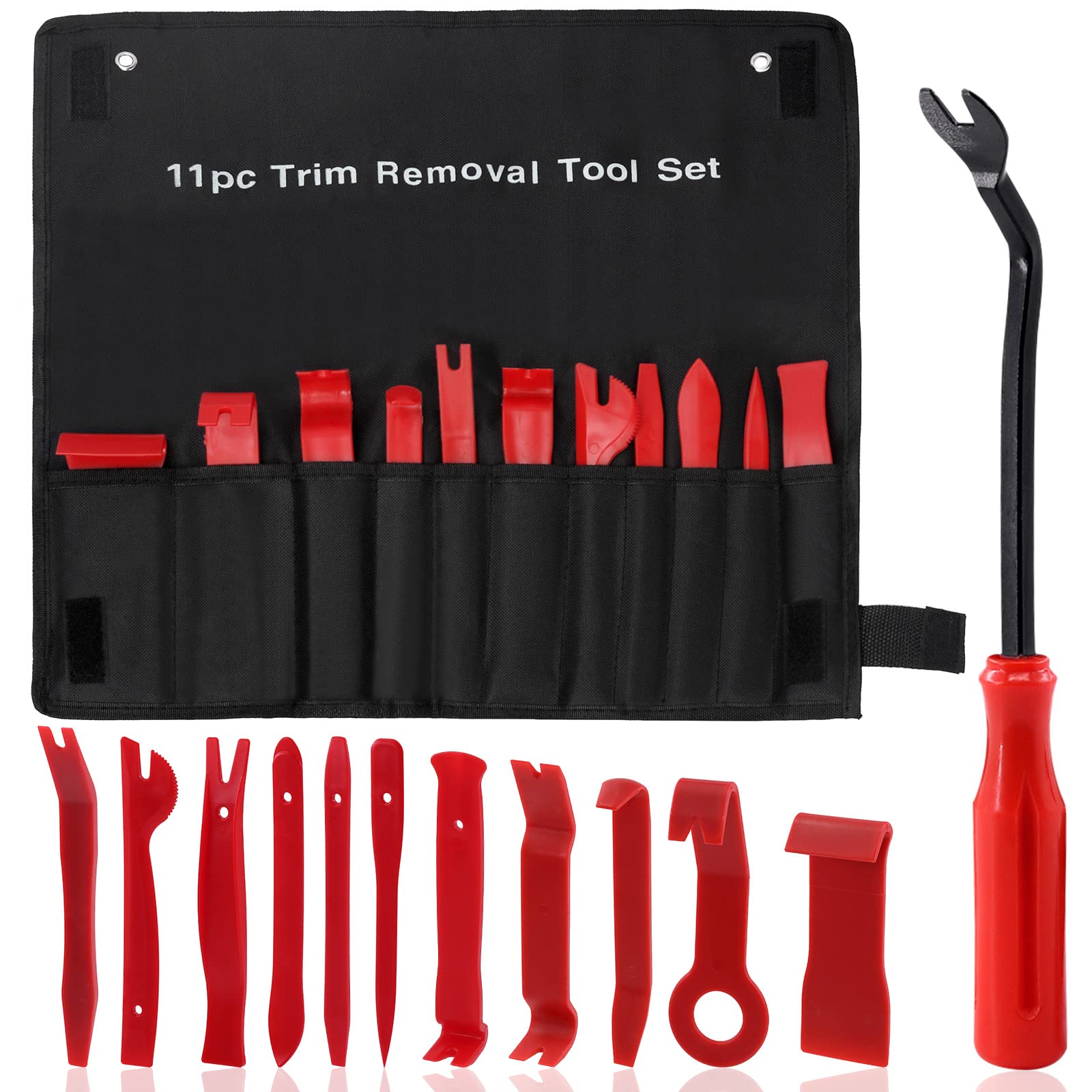 Tanstic 13Pcs Auto Trim Removal Tool Kit, Plastic No-Scratch Pry Tool Kit, Car Interior Trim Removal Tools, Fastener Remover