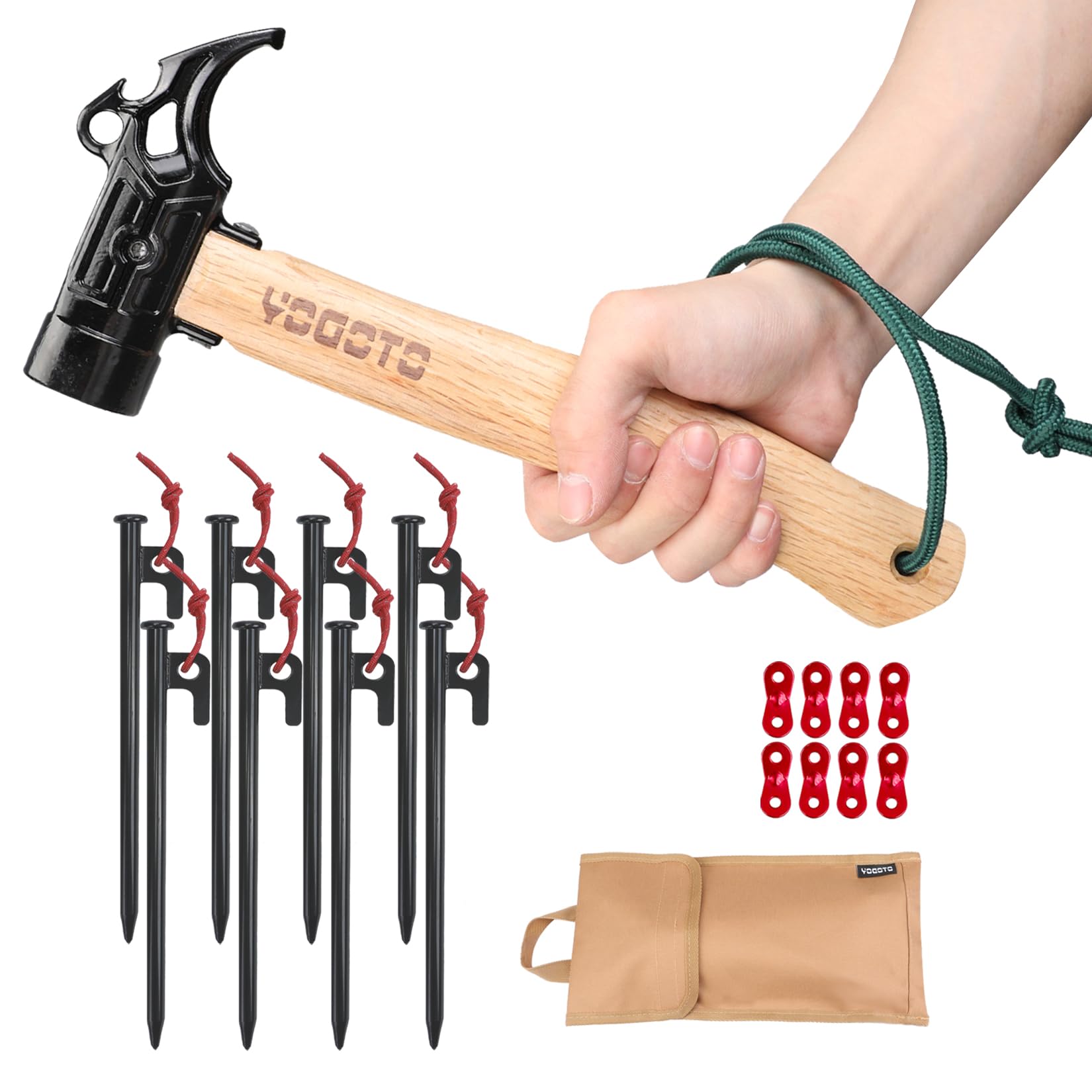 Amazon.co.jp: 【YOGOTO】 ペグハンマー 安全 ベルト付 収納ケース付
