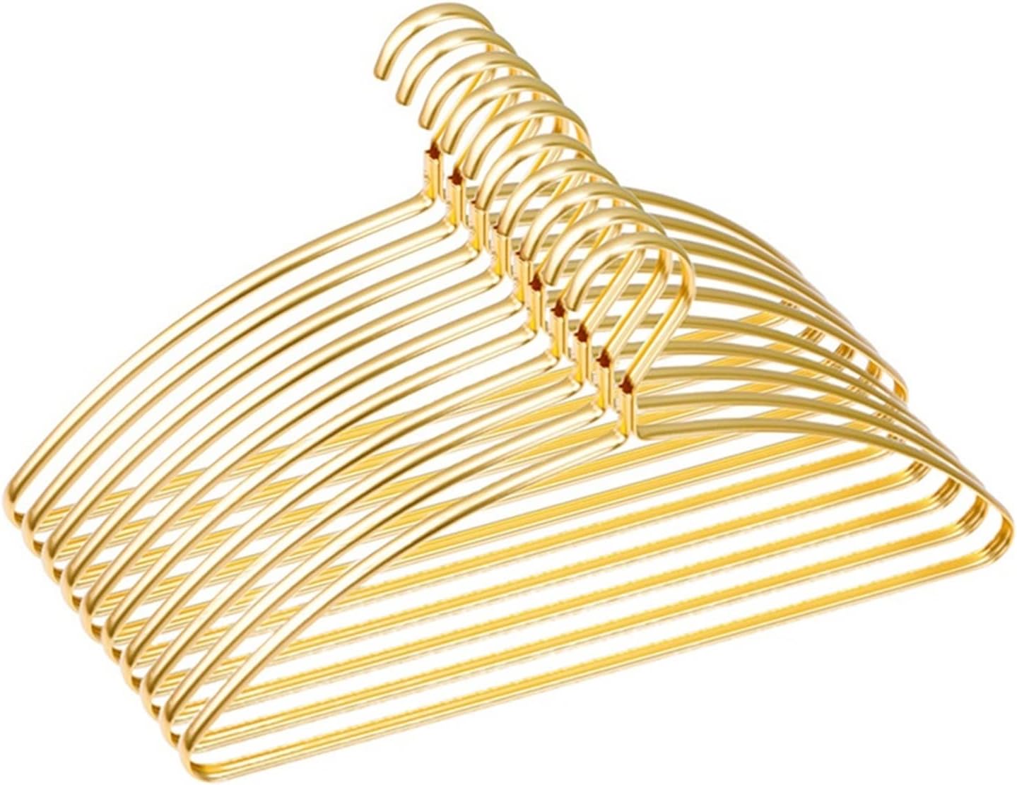 10pcs Clothes Hanger Aluminum Alloy Sweater Coat Pants Drying Rack Wardrobe Space Saving Storage Rack Non-Slip Skirt Coat (Color : 10pcs Rose Gold 1)