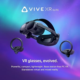 HTC Vive XR Elite Headset with Controllers + Wired Streaming Cable