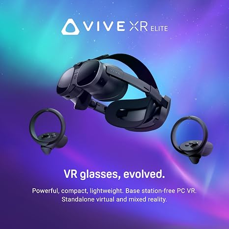 HTC Vive XR Elite Headset with Controllers + Wired Streaming Cable