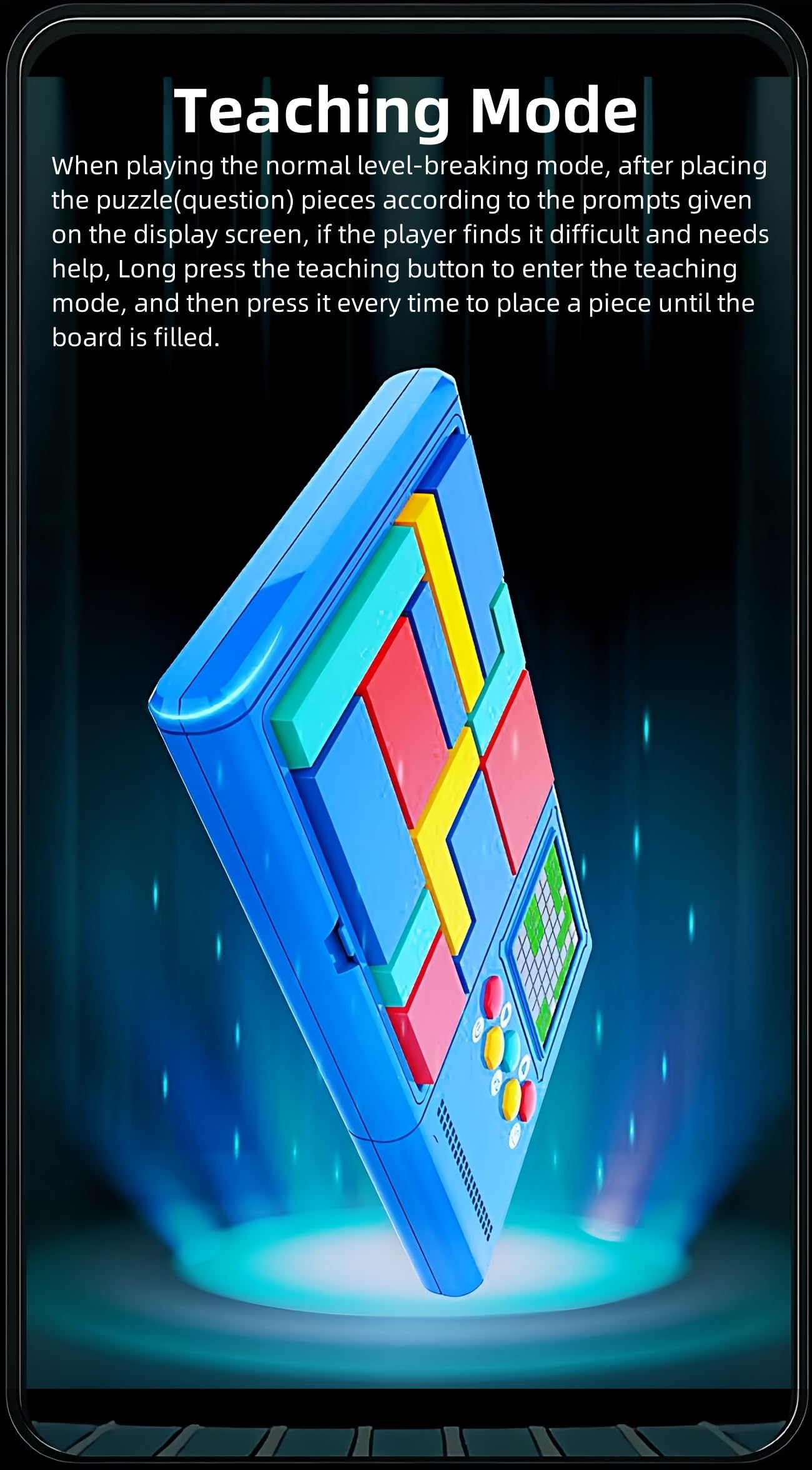 HLF Rompecabezas electrónico Inteligente Consola de Juegos de Bloque 500 Niveles Laberinto PK Concentración/Pensamiento lógico Interactivo Entre Padres e Hijos Juguetes Niño/niño/niña Regalos (Blue)