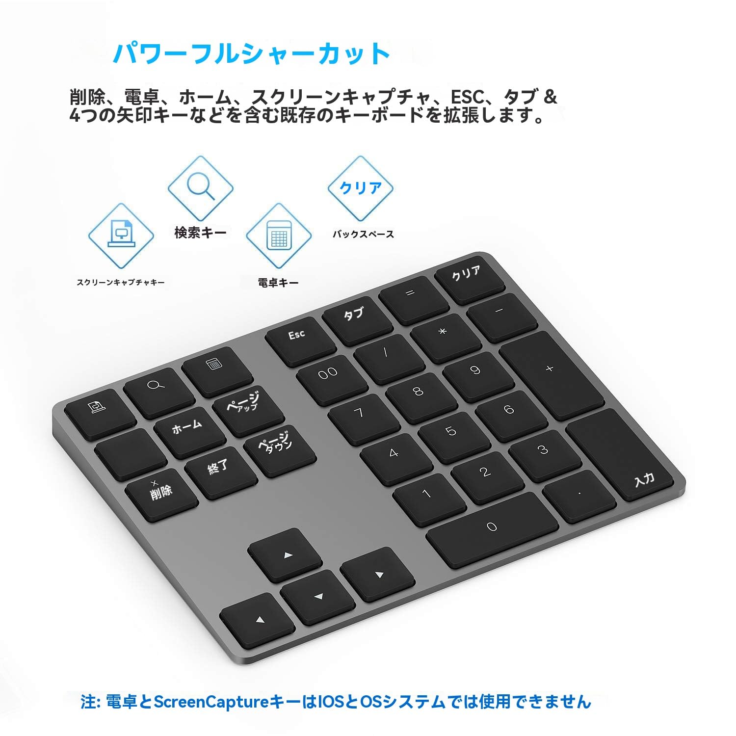 Amazon | テンキー Bluetooth ワイヤレス 数字 キーボード 