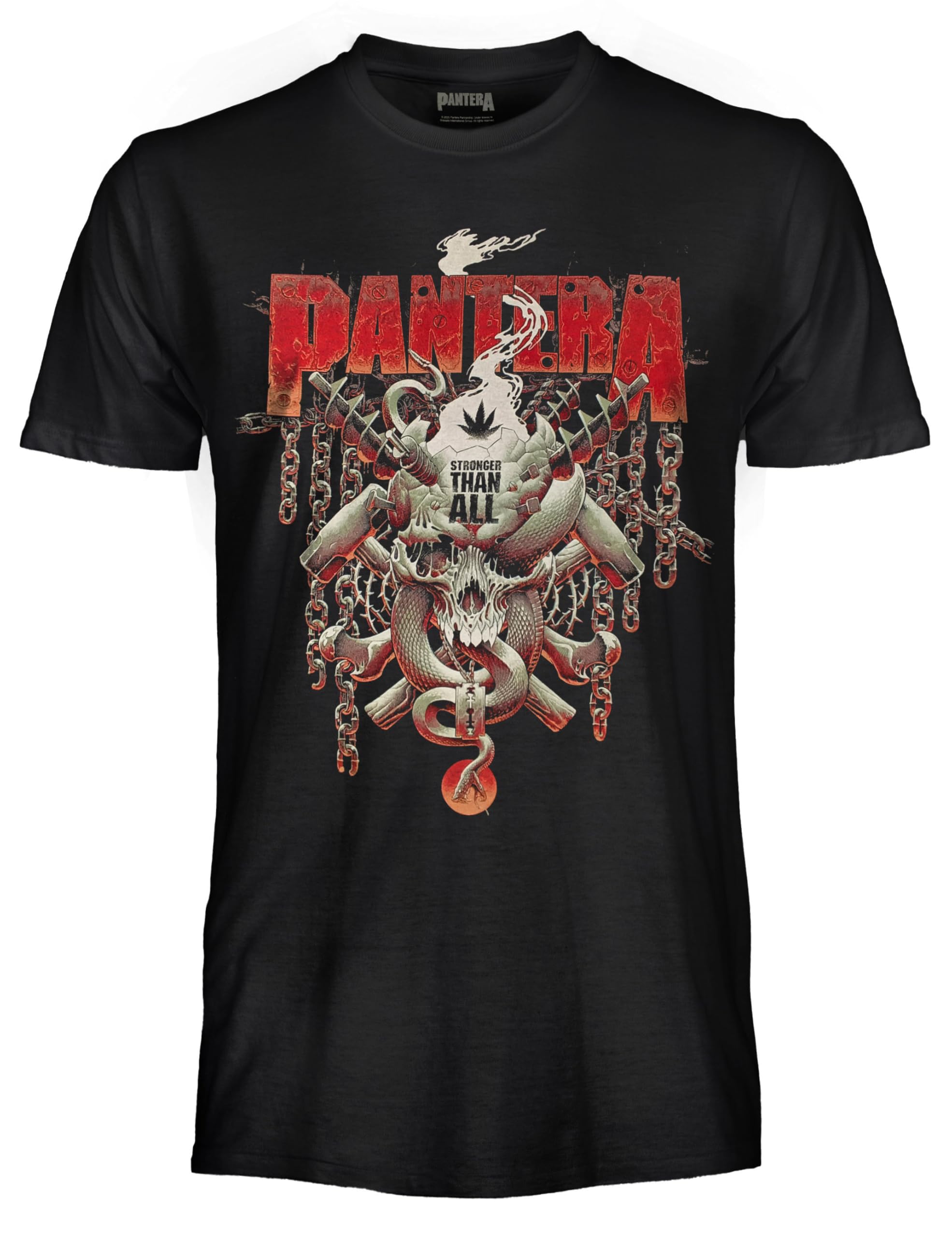Crazy For Rock Men's Black Pantera T Shirt Stronger Than All. Official Unisex T-Shirt. Regular Cotton Sweater. Adult Boy, L