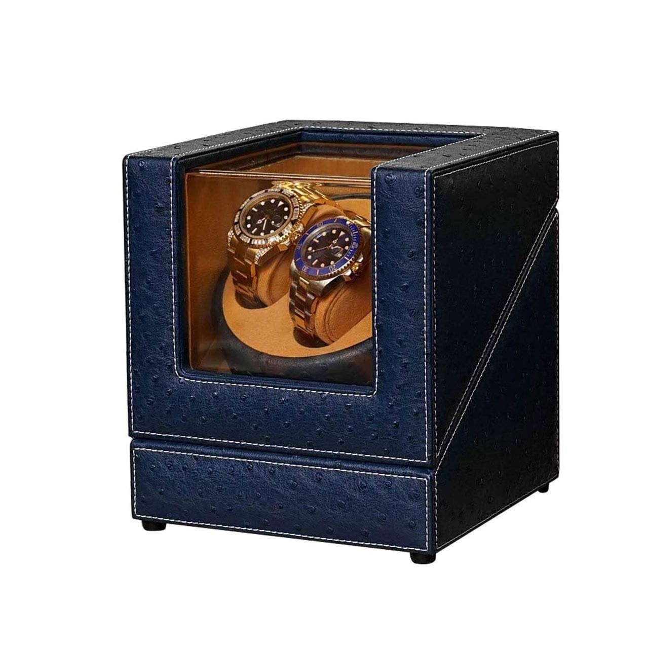 WMYYZYQ 2 epitope Shaker,Watch Winder for Automatic Watches PU Automatic Watch Shaker, Mute, 5 Rotation Modes