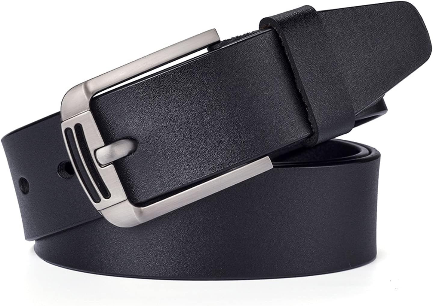 Men's Genuine Leather Belts for Pants, Pin Buckle,Wide Straps,Adjustable