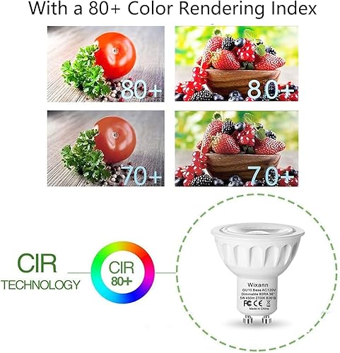 Miniatura 6 de Bombillas LED GU10 regulables, 5 W 2700 K, blanco cálido suave, paquete de 10 450 LM, equivalente a bombilla LED MR16 de 50 W, reemplazo halógeno de