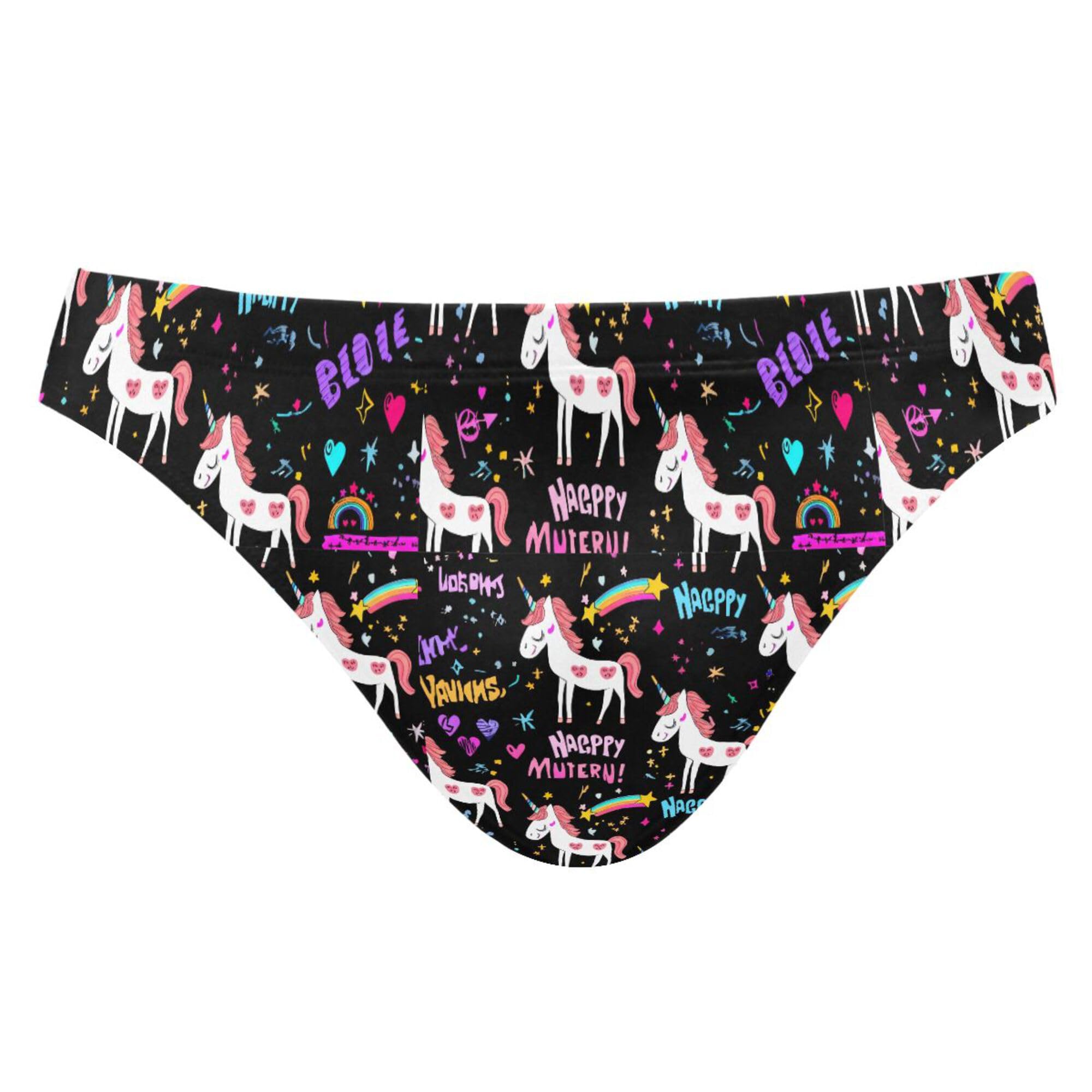 Cute Unicorn Swim Briefs for Men Swimsuit Bikini Swimwear S B0404980