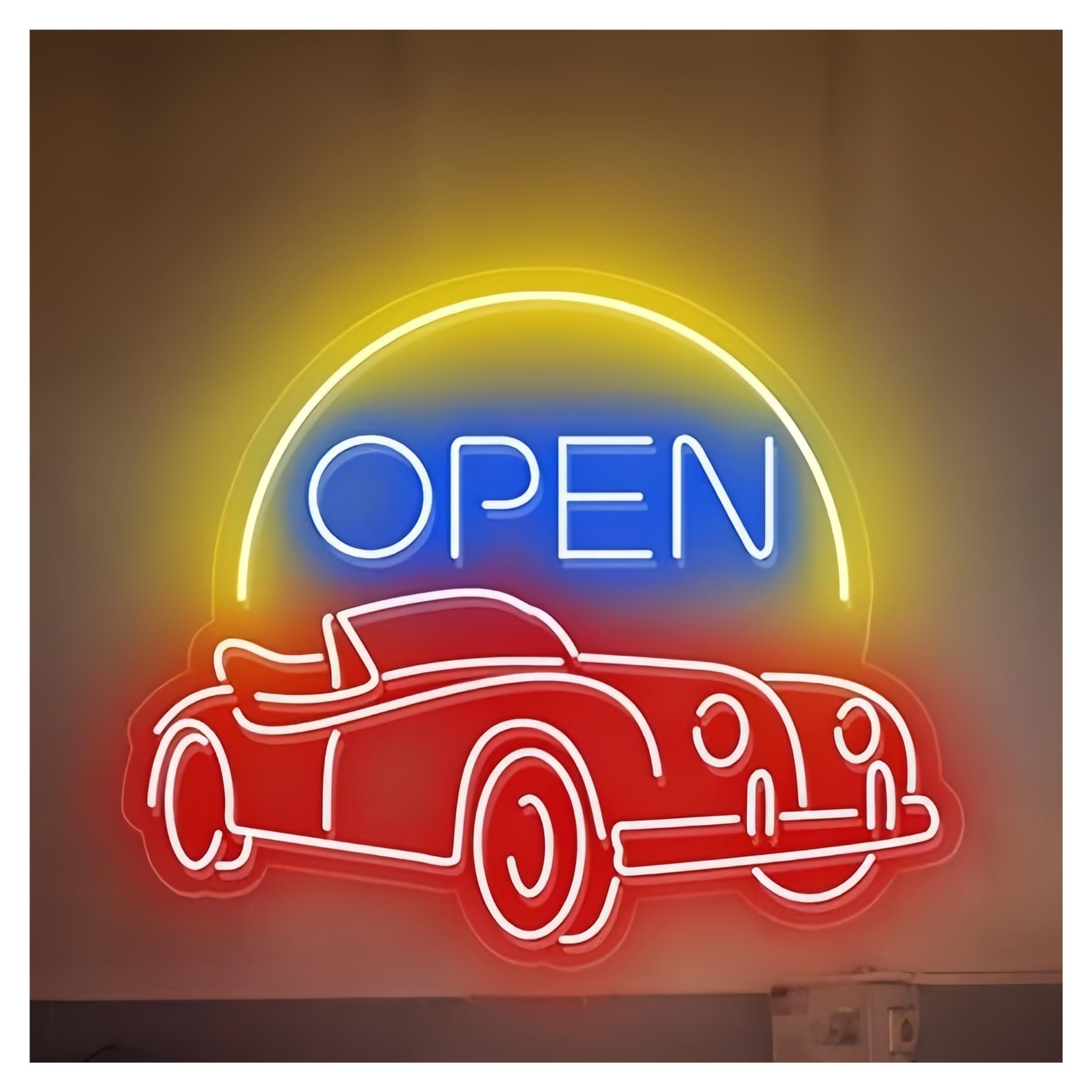 SHOUXI Sign Lamp Car Neon Signs Garage Decoration Garden Wall Light for Home Office Store 60X49cm(B)