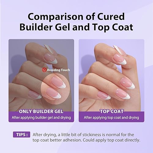 Miniatura 2 de BTArtboxnails XCOATTIPS French Protecting DUO Gel de Construcción y Capa Superior - Protege Puntas Francesas, Sin Más Astillados