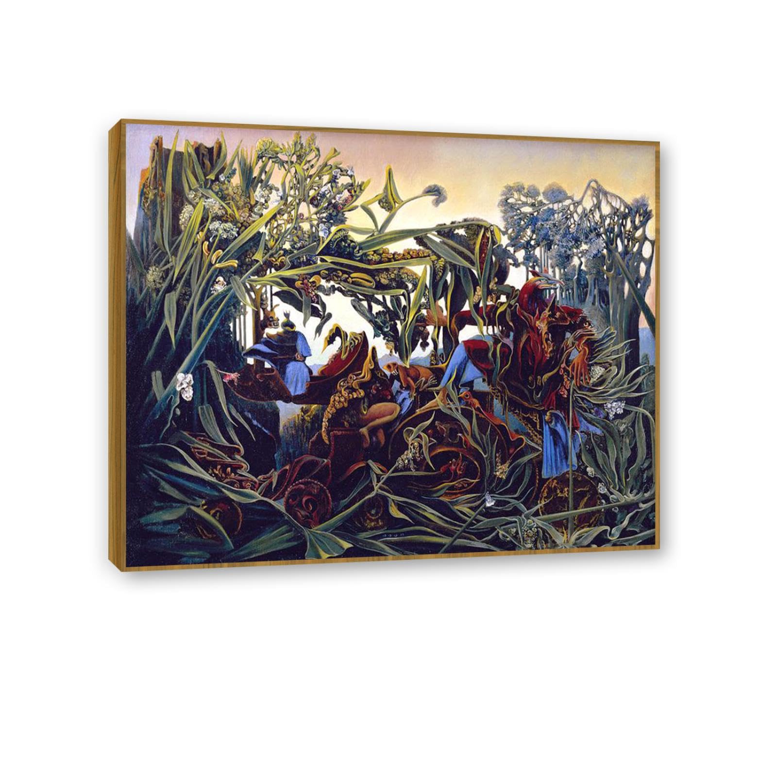 MYCGGDGH Max Ernst Canvas Wall Art Reproductions of Famous Paintings Nature at Dawn Retro Surrealist Canvas Wall Decor for Living room bathroom 65x50cm(26x19in) Framed