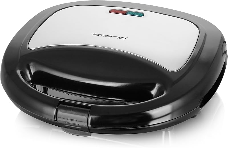 Emerio Dupla Szendvicssütő Fekete 750W Antilengő Bevonattal Gyors Felmelegítés