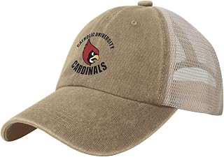 Catholic University of America Hat Adjustable Athletic Vintage Washed Distressed Mesh Baseball Cap
