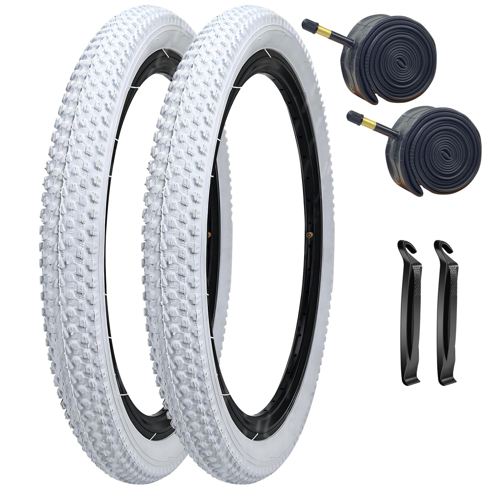 SIMEIQI 2 Pack 20x2.125 Bike Tires and Tubes for Kid's Bicycle Replacement Tyres Compatible with 20x1.75/2.125 Inner Tubes (20X2.125)