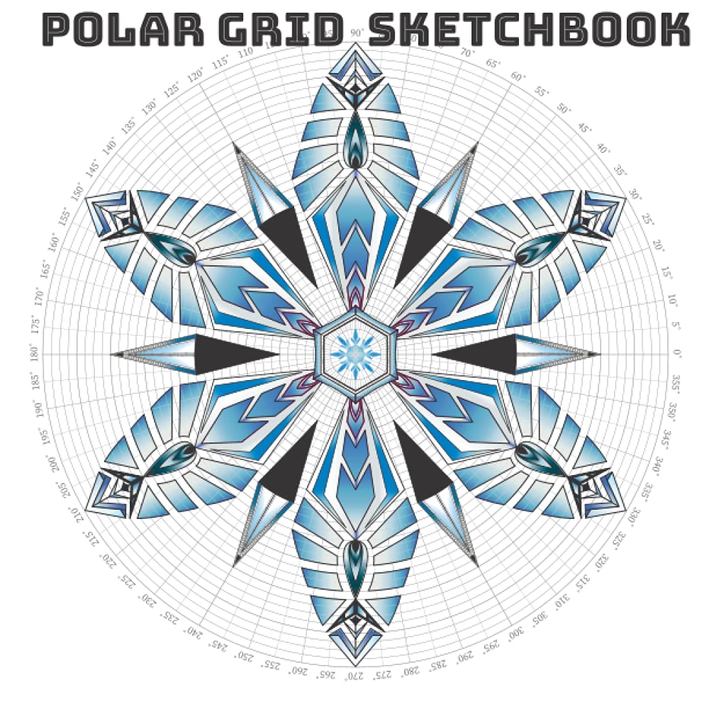 Polar Grid Sketchbook | Circular (Polar Coordinates) Graph Paper Notebook with 5 Degree Angles | 120 pages, 8.5" x 8.5"