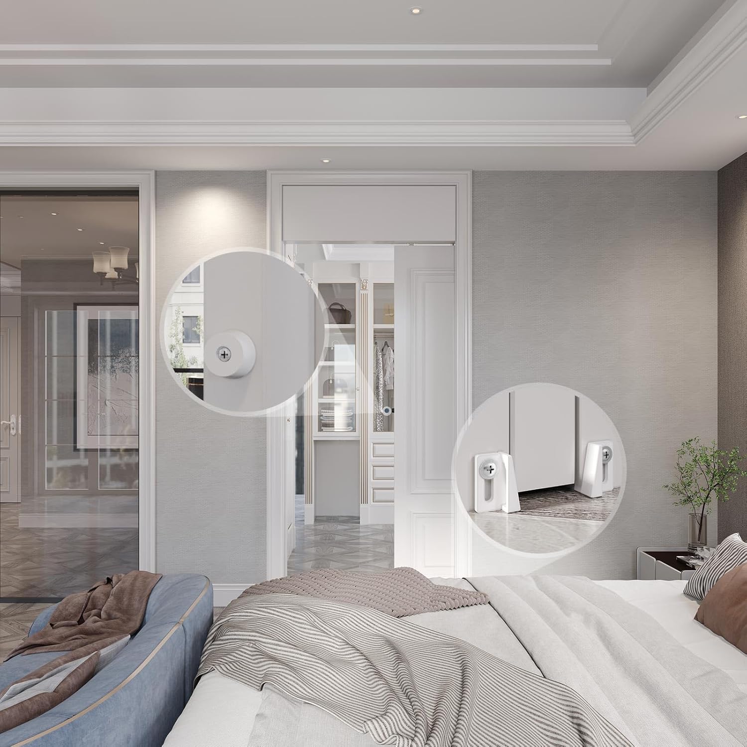 7FT Sliding Pocket Door Hardware Track Kit,Aluminum,Commercial Grade,Top Mount,Heavy Duty,Smoothly and Quite,Easy to Install for 32"-42" Door(Door is not Included)