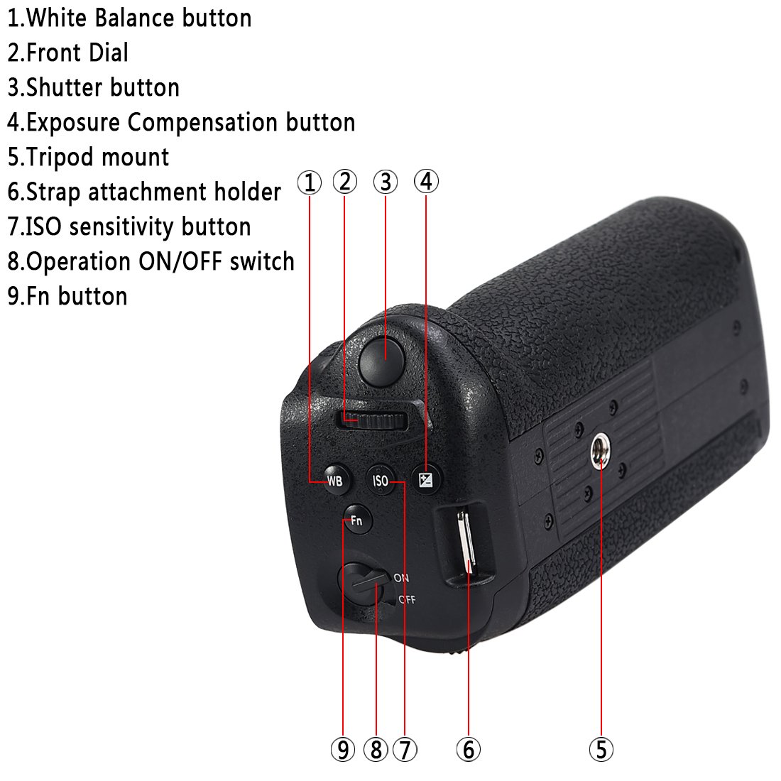 DSTE DMW-BGGH5GK Poignée d'alimentation verticale compatible avec appareil photo Panasonic Lumix DMC-GH5 GH5