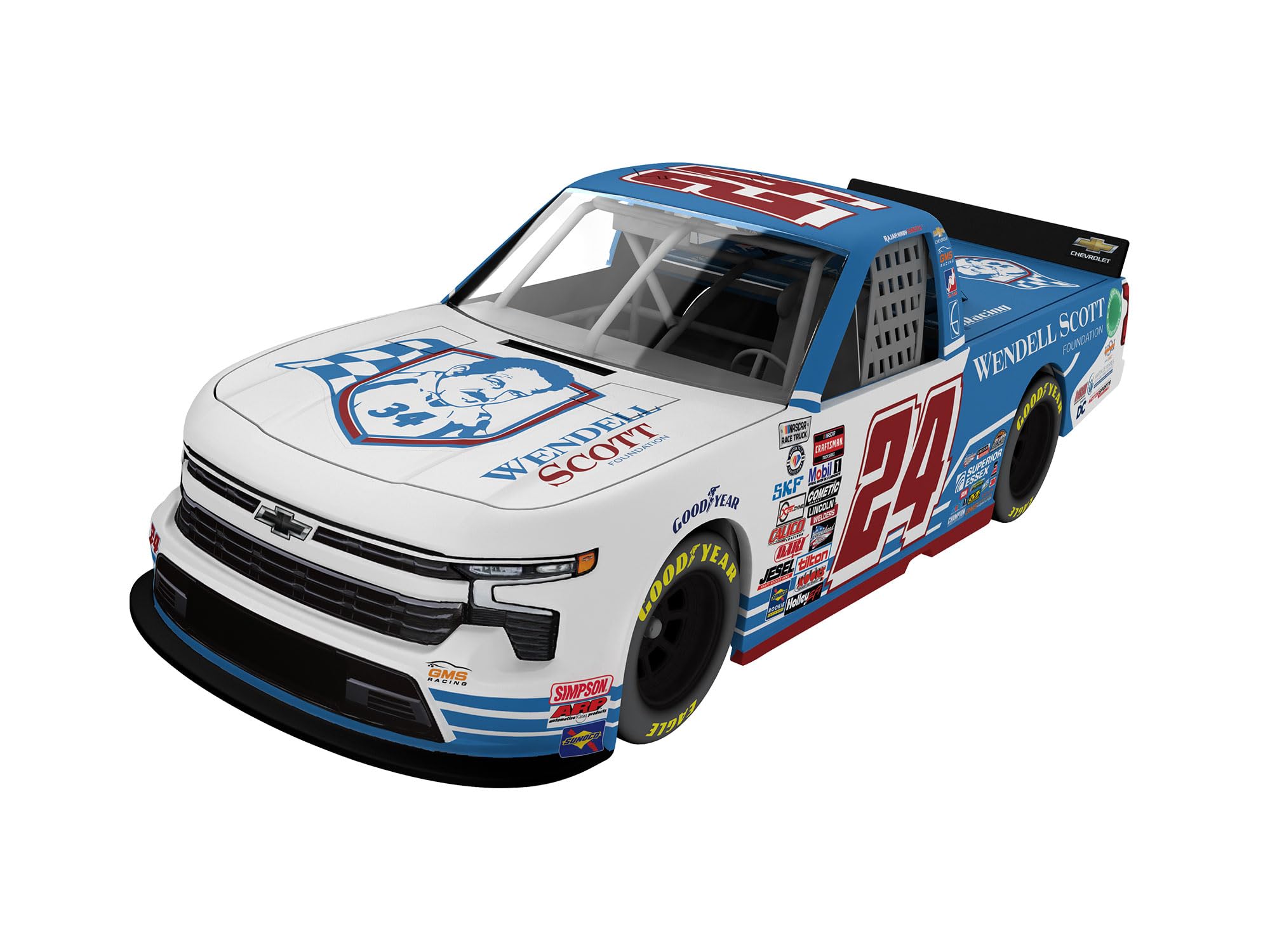 Lionel Racing NASCAR Authentics Rajah Caruth 2023 Wendell Scott Foundation No. 24 1:64 Scale HT Die-cast Truck
