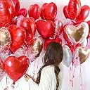 AMFIN (Pack of 12) Red Heart Foil Balloons – Love Theme Party Decoration for Valentine’s Day, Anniversary & Romantic Celebrations gallery image
