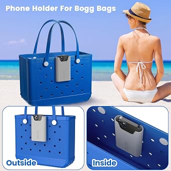 OUTXE Silicone Phone Holder Insert Accessories for Bogg Bags Beach Tote