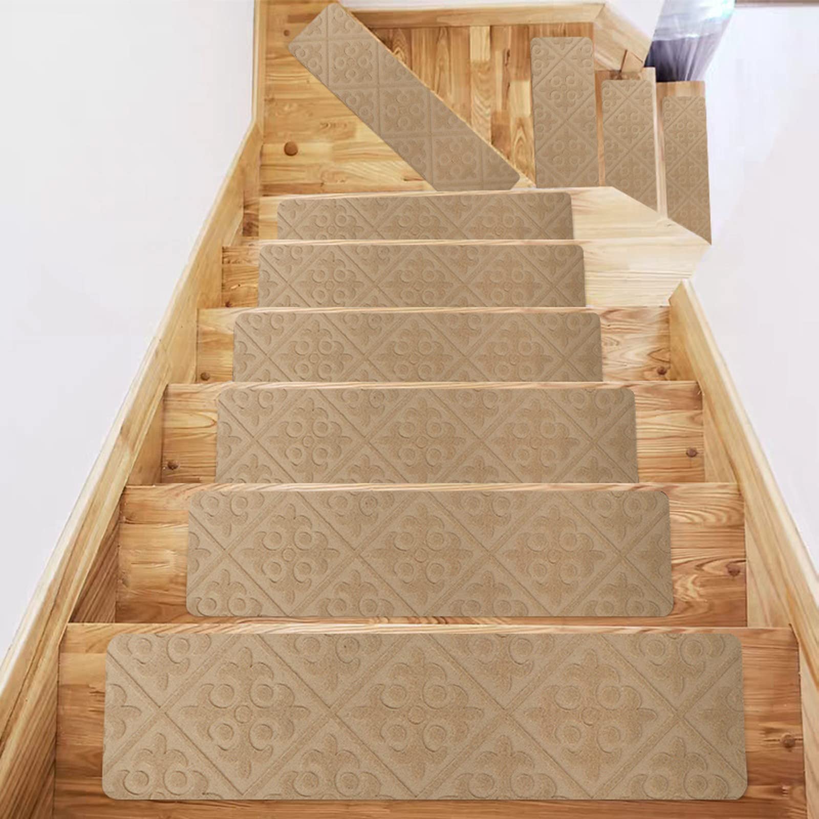 YTBHSHXZ stair treads， 15 Pack, for Carpeted Stairs, Non Slip Stair Runners for Carpet(1)