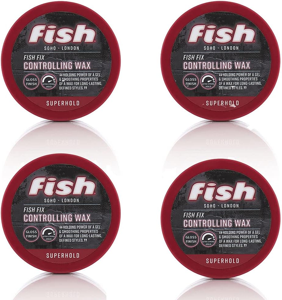 Fish Superhold Fish Fix Controlling Wax - For Long-Lasting, Smooth & Defined Styles 4 x 100ml