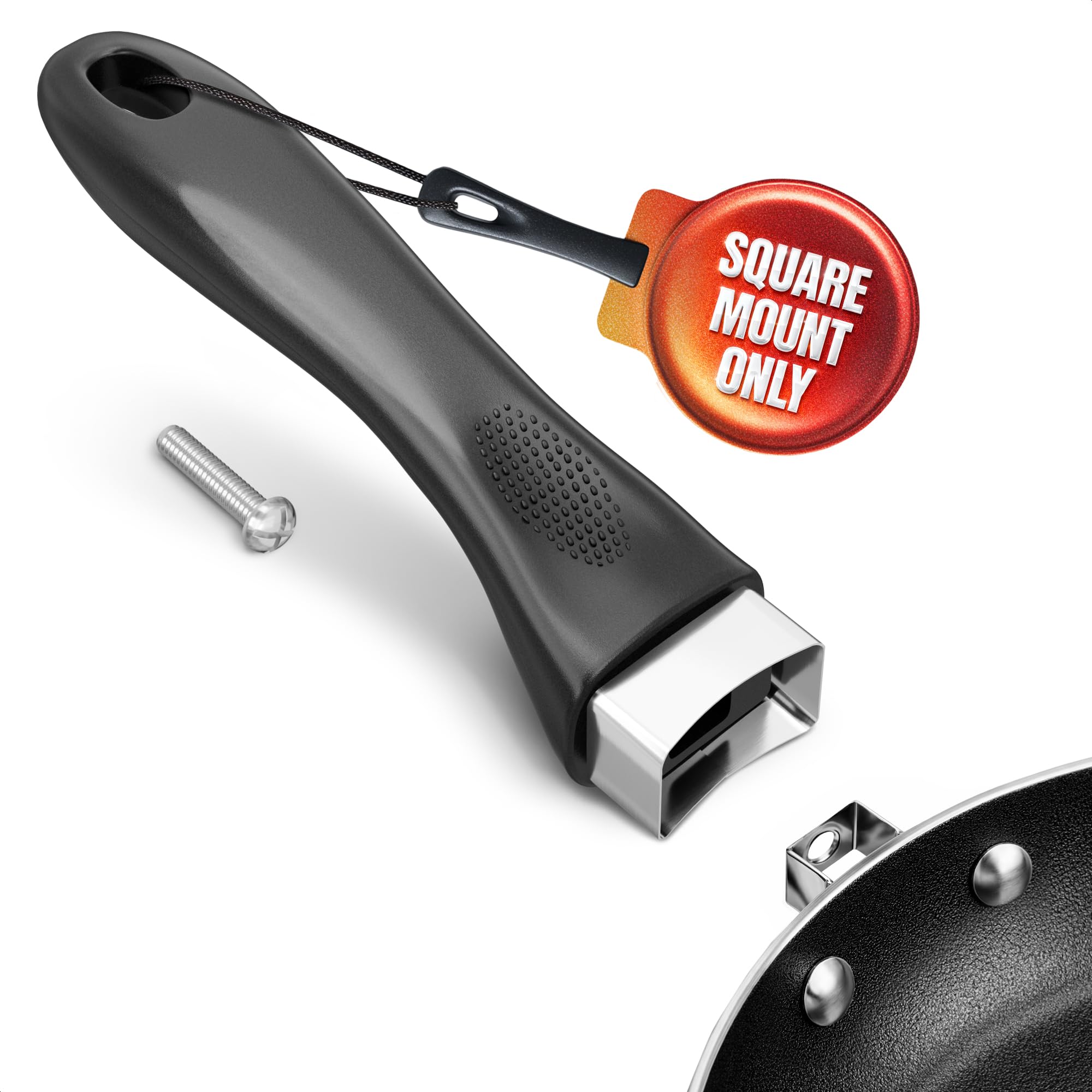 Cook Ware Pans Replacement Grip Handle - Removable Handle Cookware Pot Lid Handle Knob Removable Handles Pan Handle Grip Detachable Handle Cookware Pots and Pans with Removable Handles Screw on Handle